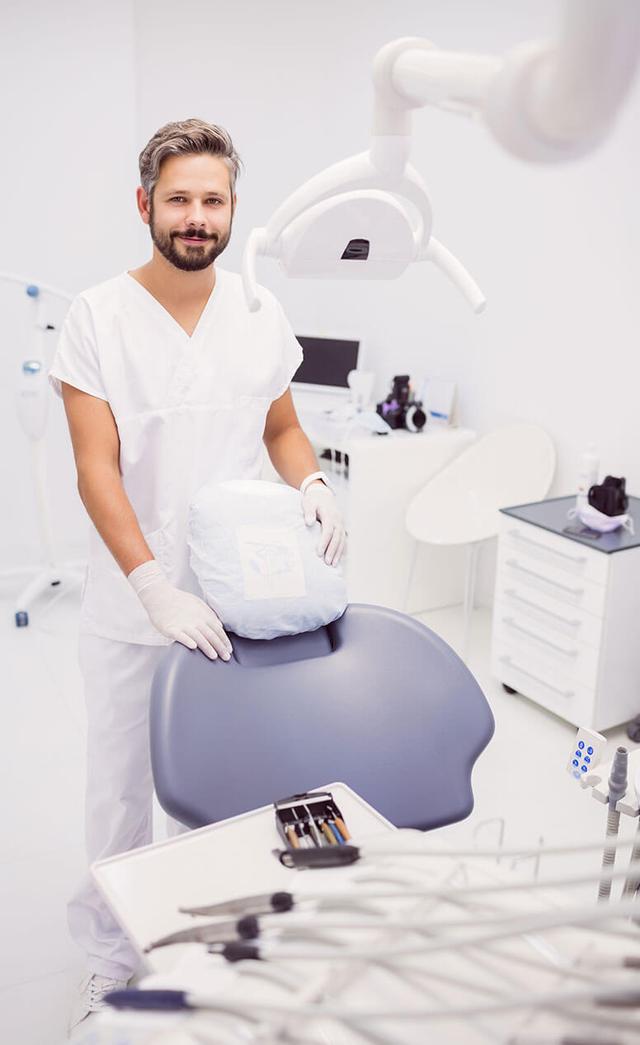 Dental team at work in gallery